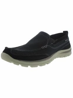 Skechers Segment Milford Mens Suede Trim Memory Foam Slip-On Shoes