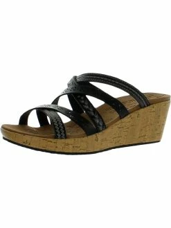 Skechers Womens Slip On Dressy Wedge Sandals