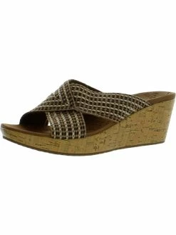 Skechers Call Beverlee-Delighted Womens Slip On Open Toe Wedge Sandals
