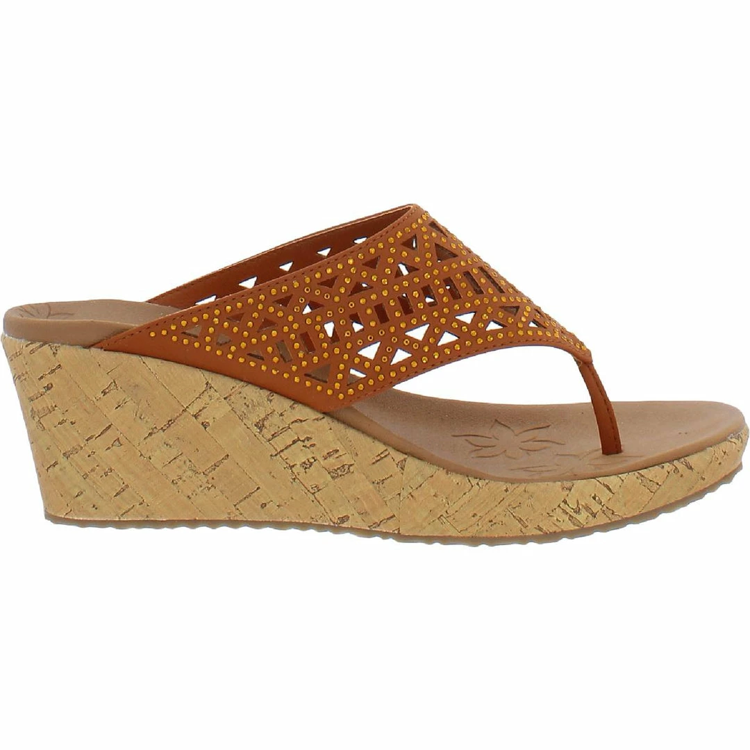 Skechers Beverlee Womens Slip On Embellished Wedge Sandals 4 Skechers Beverlee Womens Slip On Embellished Wedge Sandals - Image 2