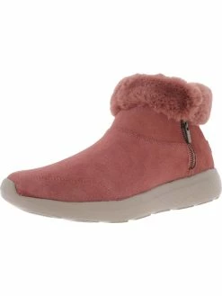 Skechers On The Go City 2- Enchanted Womens Leather Faux Fur Ankle Boots