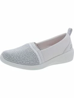 Skechers Arya-Shine And Glow Womens Rhinestone Laceless Slip-On Sneakers