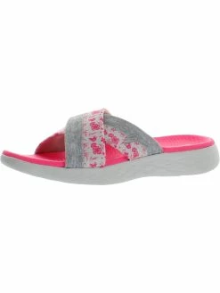 Skechers On The Go 600-Blooms Womens Open Toe Floral Wedge Sandals