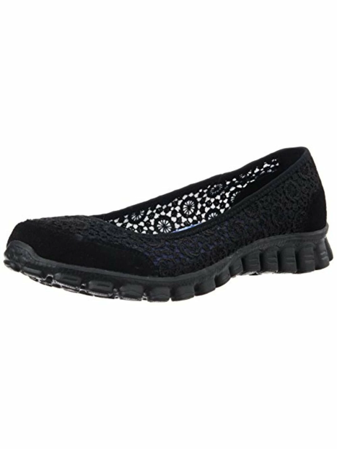 Skechers EZ Flex 2-Flighty Womens Crochet Suede Trim Ballet Flats 3 Skechers EZ Flex 2-Flighty Womens Crochet Suede Trim Ballet Flats