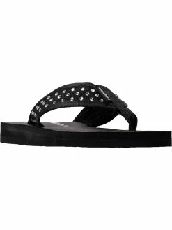 Skechers Meditation Womens Leather Embellished Flip-Flops