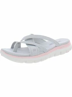 Skechers Flex Appeal 2.0 Start Up Womens Slip On Open Toe Thong Sandals