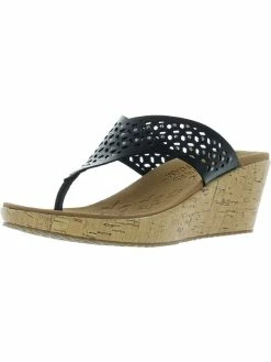 Skechers Beverlee - Pier Stroll Womens Faux Leather Embellished Wedge Sandals