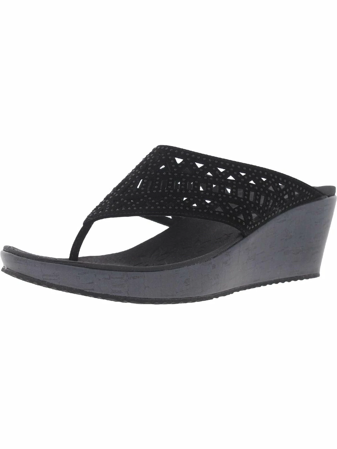 Skechers Beverlee Womens Slip On Embellished Wedge Sandals 6 Skechers Beverlee Womens Slip On Embellished Wedge Sandals - Image 4