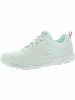 Skechers Go Walk Classic/Blossom Wind Womens Knit Lace Up Casual and Fashion Sneakers