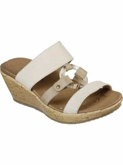 Skechers Beverlee-Sil Away Womens Heeled Strappy Wedge Sandals