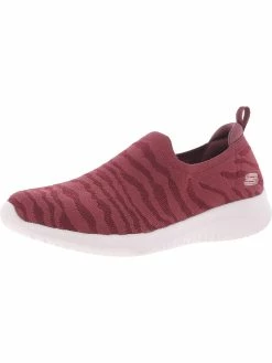 Skechers Ultra Flex-Wild Eye Womens Knit Laceless Slip-On Sneakers